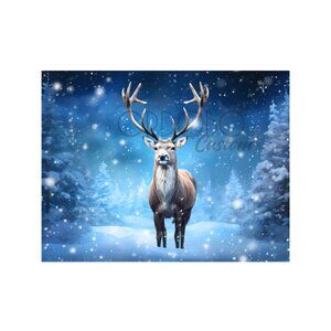 Winter Buck Art Print 10x8